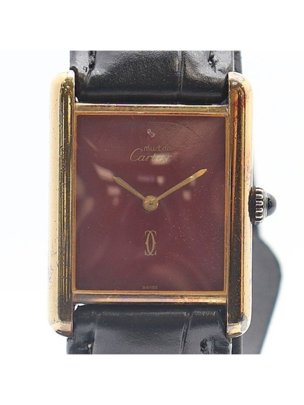 Cartier Must Tank Bordeaux Dial Watch